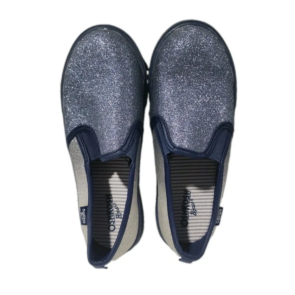 OshKosh Girls Blue Glitter Sparkles Slip on Shoes Sizes 2